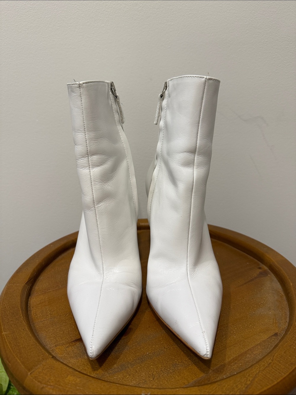 Zara White Pointed Toe Ankle Boots - Picture 2 of 12